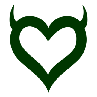 Heart With Horns Decal (Dark Green)